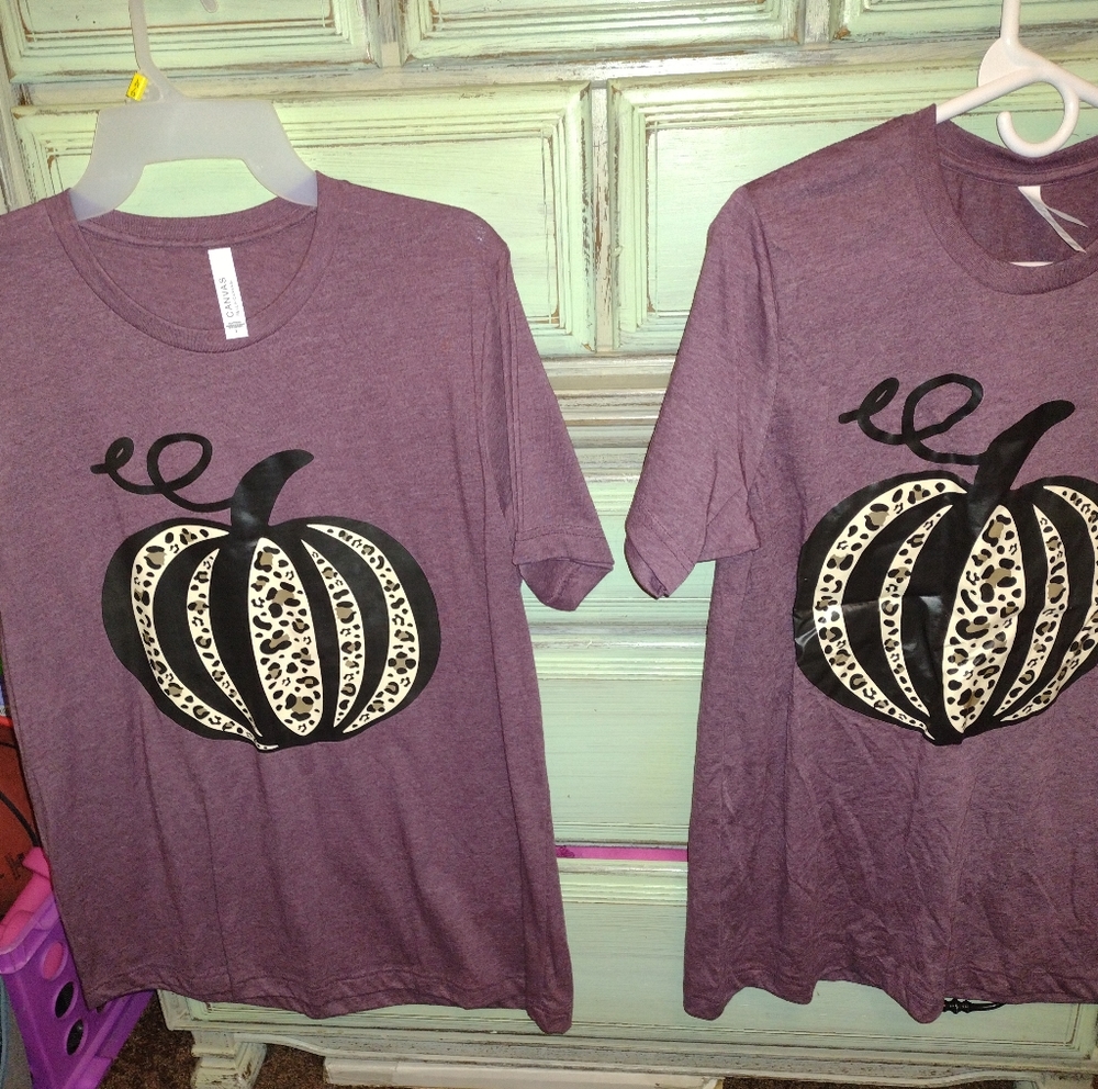 Leopard pumpkin shirt, perfect for fall and November in multiple sizes